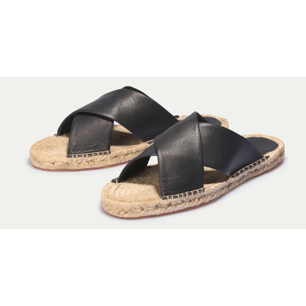 Soludos leather espadrille slides